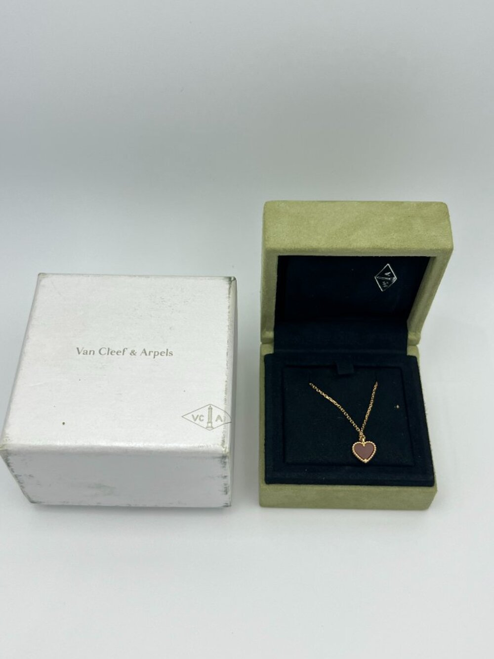 Authentic Van Cleef & Arpels Sweet Hearts Necklace Carnelian Rose Gold - Picture 2 of 12